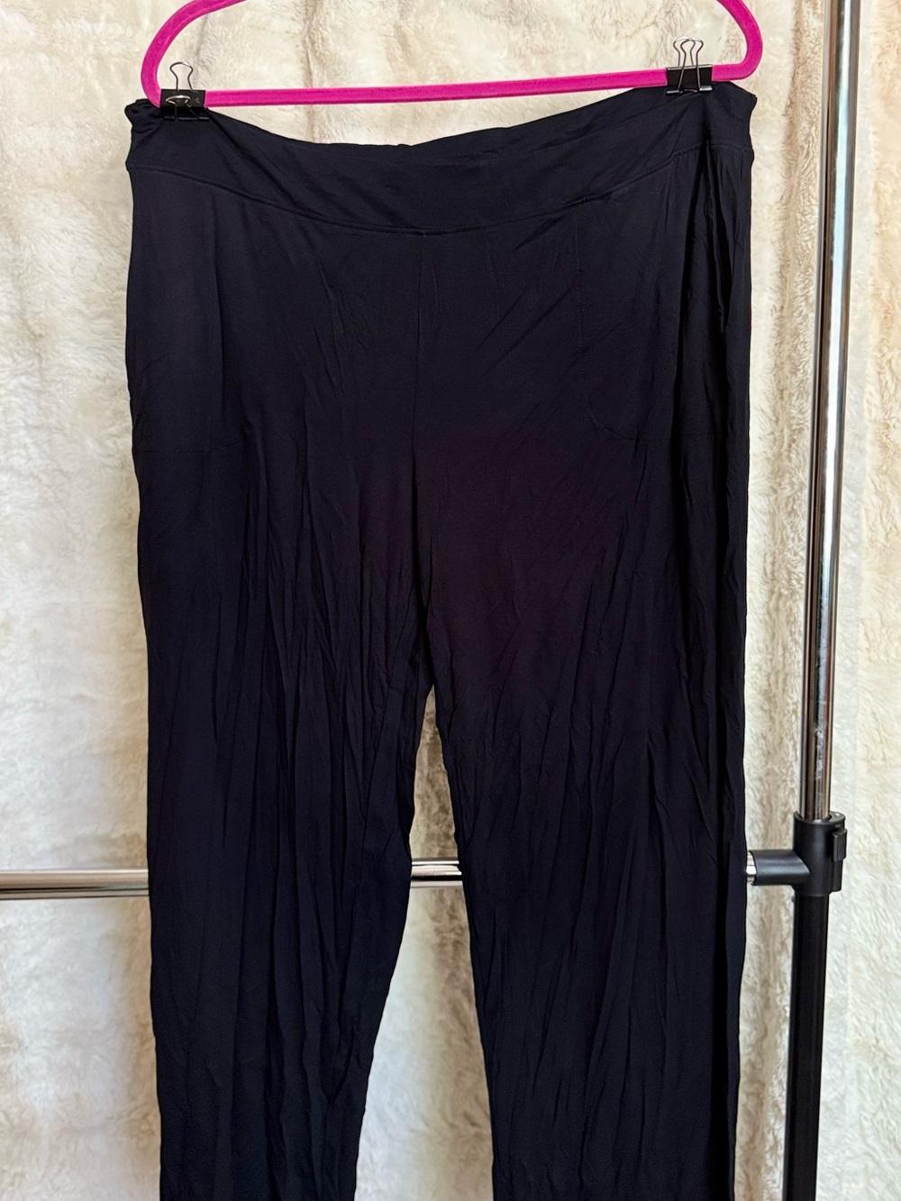Black Women's Wide-Leg Lounge Pants